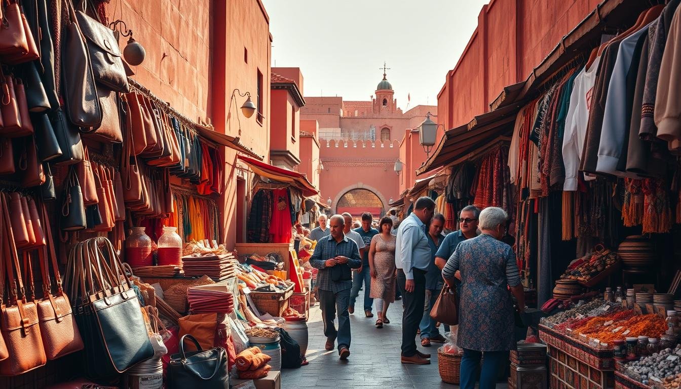 Realistic image of Marrakech souk